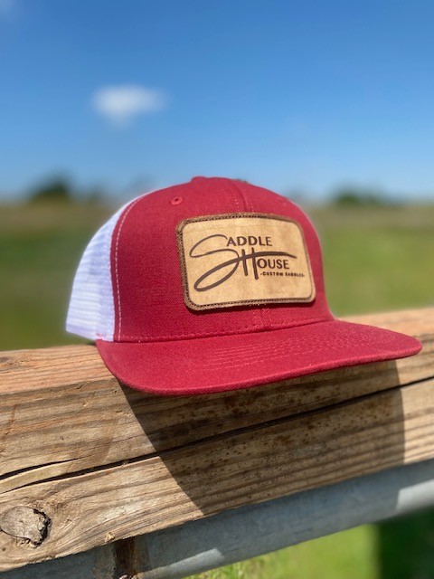 Red Leather Patch Hat - The Saddle House
