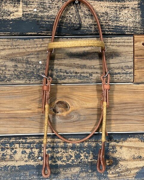 Double Buckle Browband Headstall w/ Rawhide
